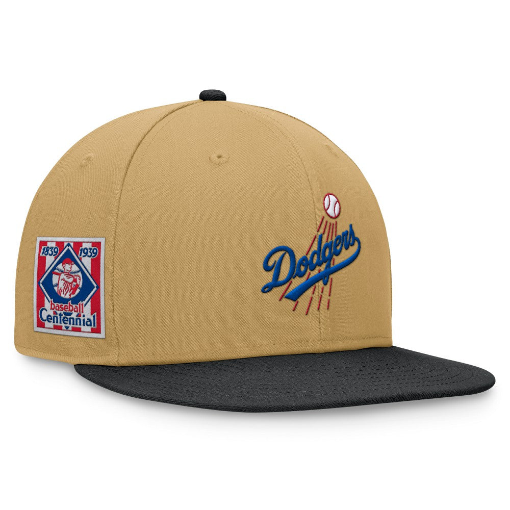Los Angeles Dodgers  Heritage Two-Tone Fitted Hat - Khaki/Black