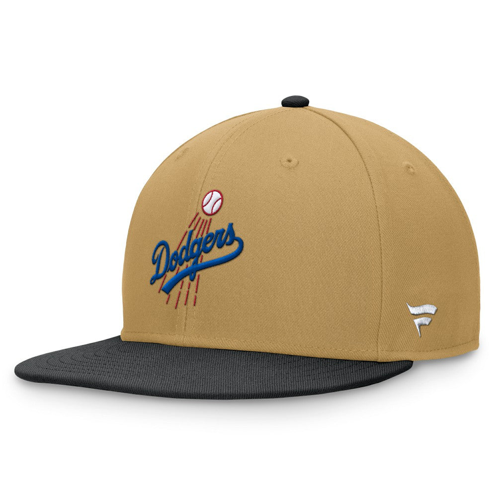 Los Angeles Dodgers  Heritage Two-Tone Fitted Hat - Khaki/Black