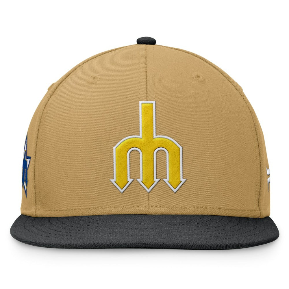 Seattle Mariners  Heritage Two-Tone Fitted Hat - Khaki/Black