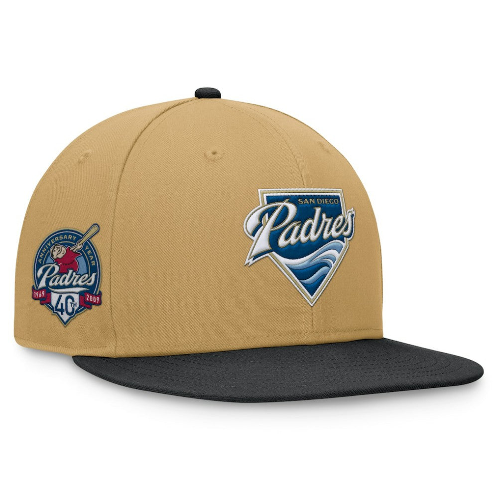 San Diego Padres  Heritage Two-Tone Fitted Hat - Khaki/Black