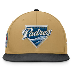 San Diego Padres  Heritage Two-Tone Fitted Hat - Khaki/Black