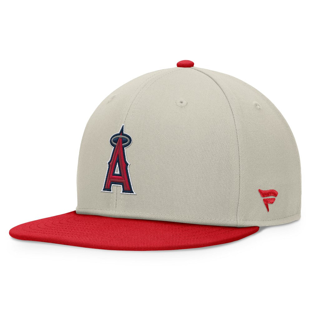 Los Angeles Angels Team Two-Tone Snapback Hat - Khaki/Red