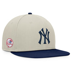 New York Yankees Team Two-Tone Snapback Hat - Khaki/Navy