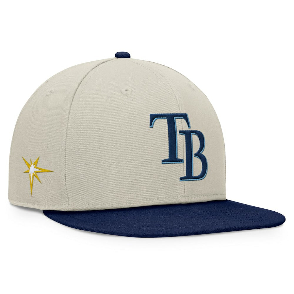 Tampa Bay Rays Team Two-Tone Snapback Hat - Khaki/Navy