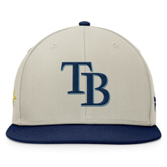 Tampa Bay Rays Team Two-Tone Snapback Hat - Khaki/Navy