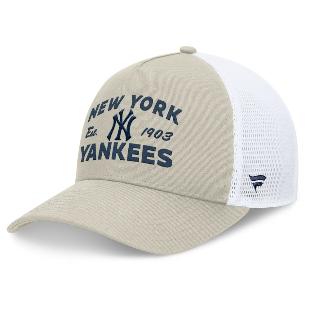 New York Yankees A-Frame Trucker Adjustable Hat - Stone