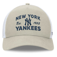 New York Yankees A-Frame Trucker Adjustable Hat - Stone