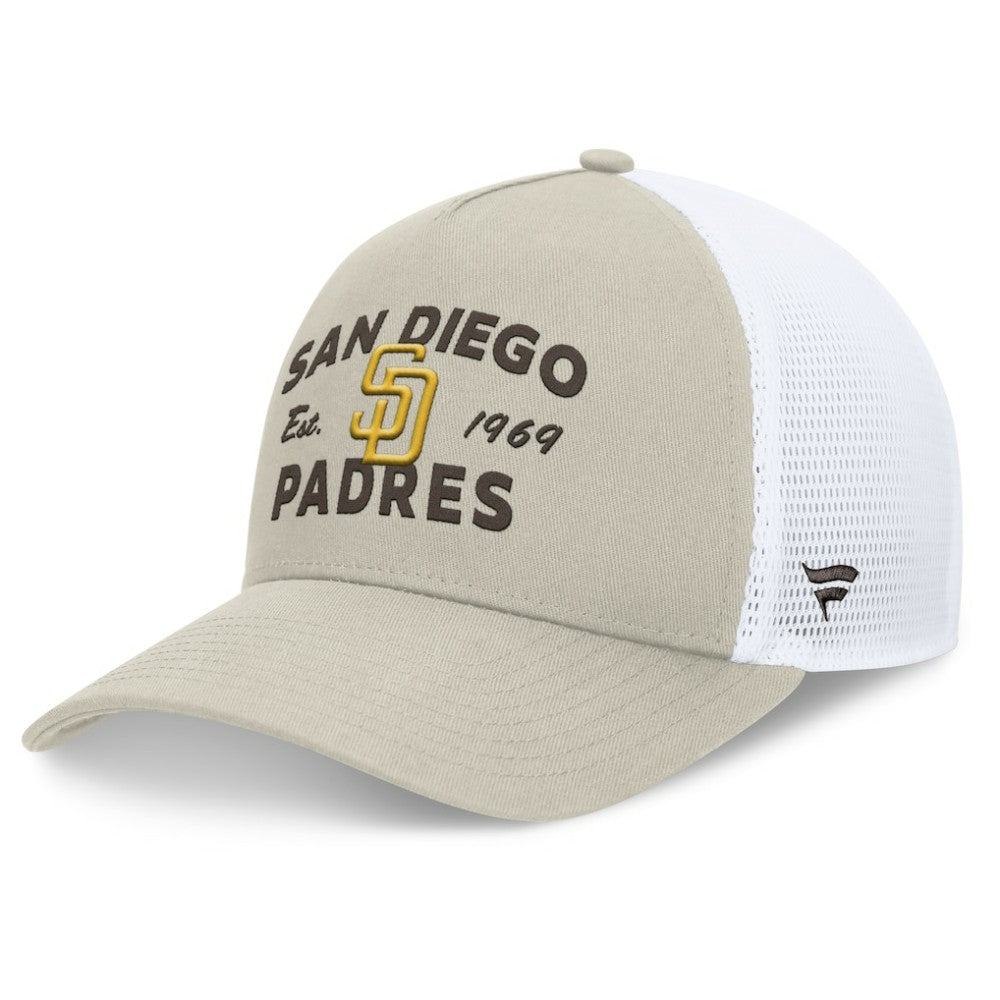 San Diego Padres A-Frame Trucker Adjustable Hat - Stone