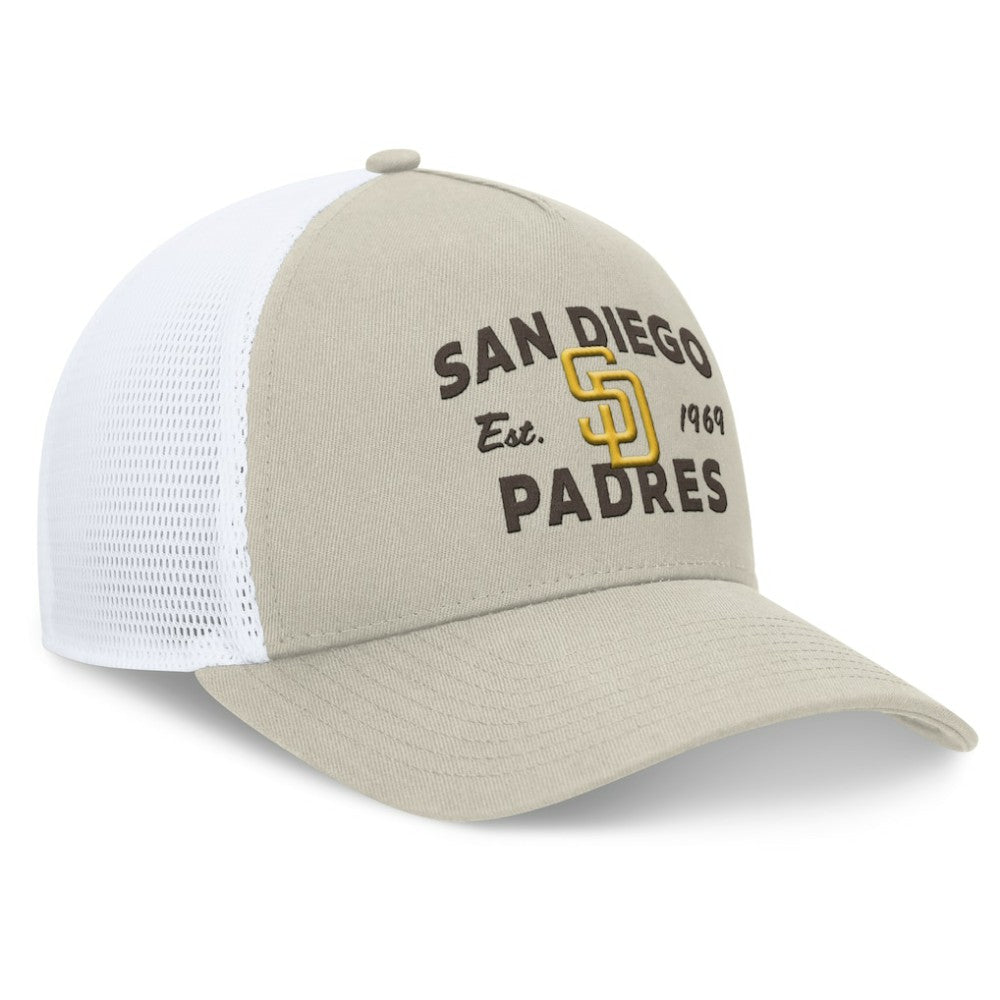 San Diego Padres A-Frame Trucker Adjustable Hat - Stone