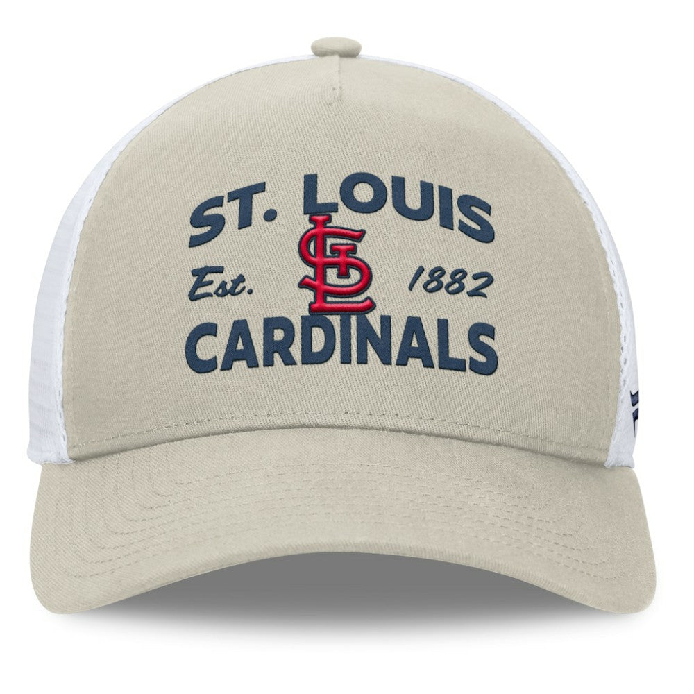 St. Louis Cardinals A-Frame Trucker Adjustable Hat - Stone