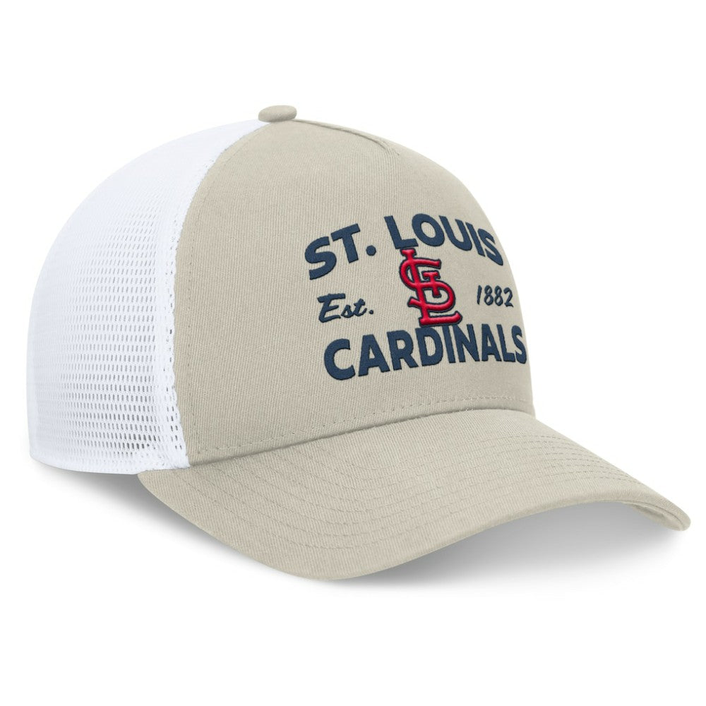 St. Louis Cardinals A-Frame Trucker Adjustable Hat - Stone