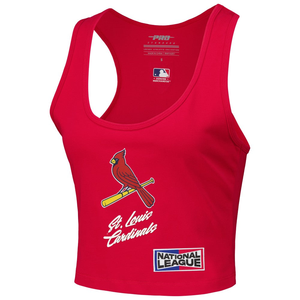 St. Louis Cardinals Pro Standard Women's Fast Lane Fitted Tri-Blend Cropped Tank Top - Red