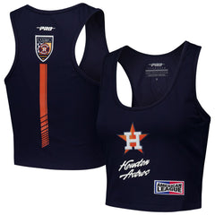 Houston Astros Pro Standard Women's Fast Lane Fitted Tri-Blend Cropped Tank Top - Navy