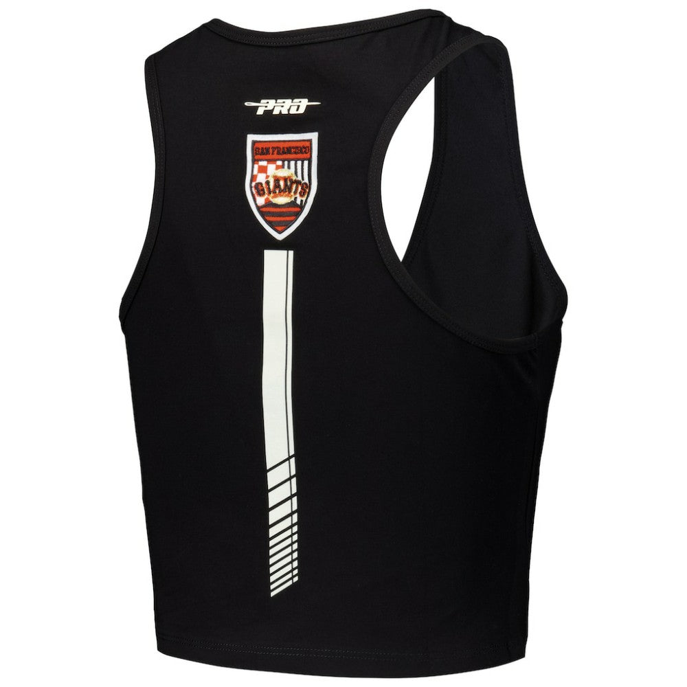 San Francisco Giants Pro Standard Women's Fast Lane Fitted Tri-Blend Cropped Tank Top - Black