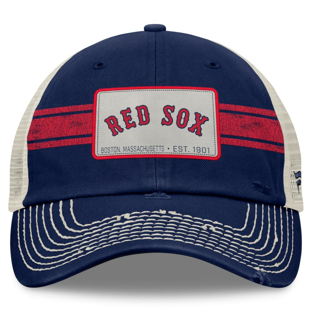 Boston Red Sox  Heritage Stripe Trucker Adjustable Hat - Navy/Natural