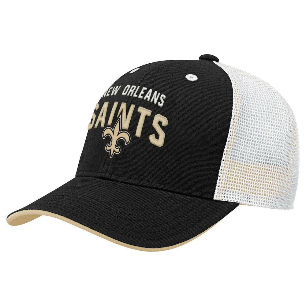 New Orleans Saints Youth Core Lockup Trucker Adjustable Hat - Black on sale
