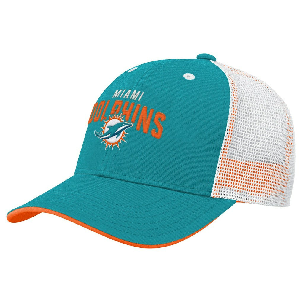 Miami Dolphins Youth Core Lockup Trucker Adjustable Hat - Aqua discount