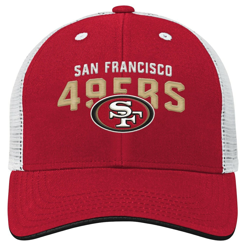 San Francisco 49ers Youth Core Lockup Trucker Adjustable Hat - Scarlet on sale