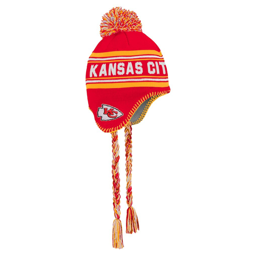 Kansas City Chiefs Youth Jacquard Tassel Knit Hat with Pom - Red sale