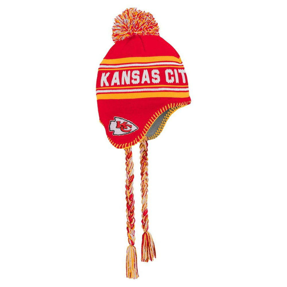 Kansas City Chiefs Youth Jacquard Tassel Knit Hat with Pom - Red sale