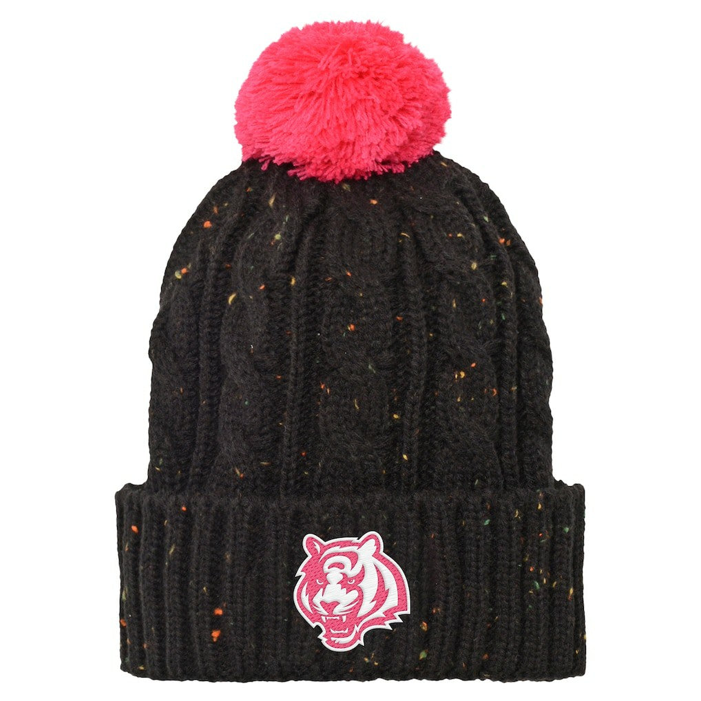 Cincinnati Bengals Girls Youth Nep Yarn Cuffed Knit Hat with Pom - Black cheap
