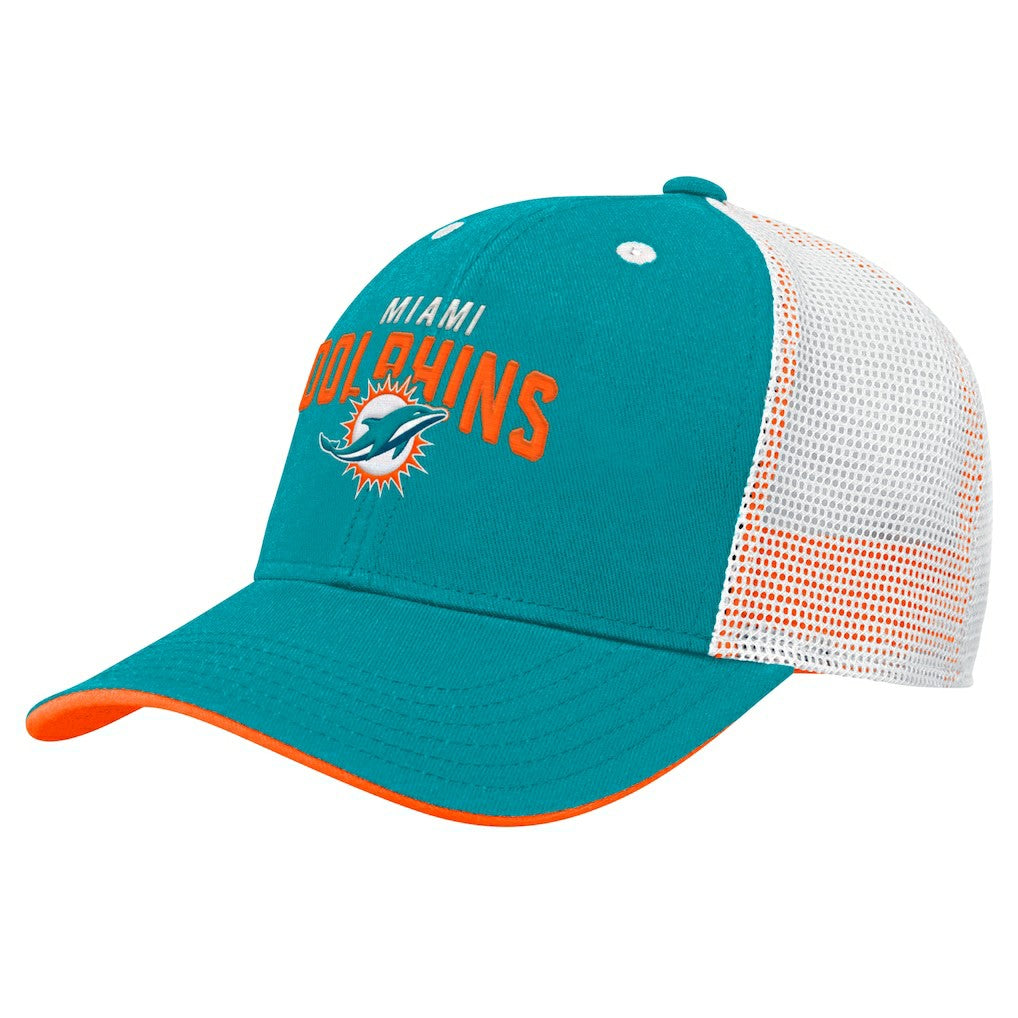 Miami Dolphins Preschool Core Lockup Trucker Adjustable hat - Aqua outlet