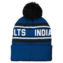 Indianapolis Colts Preschool Jacquard Cuffed Knit Hat with Pom - Royal discount