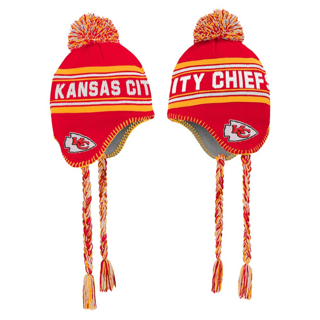 Kansas City Chiefs Preschool Jacquard Tassel Knit Hat with Pom - Red on sale