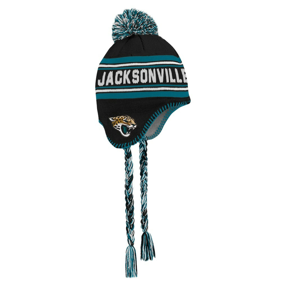 Jacksonville Jaguars Preschool Jacquard Tassel Knit Hat with Pom - Black sale