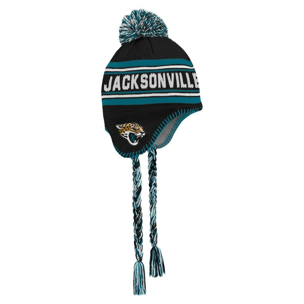 Jacksonville Jaguars Preschool Jacquard Tassel Knit Hat with Pom - Black sale