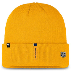 Nashville Predators Fanatics Authentic Pro Cuffed Knit Hat Gold