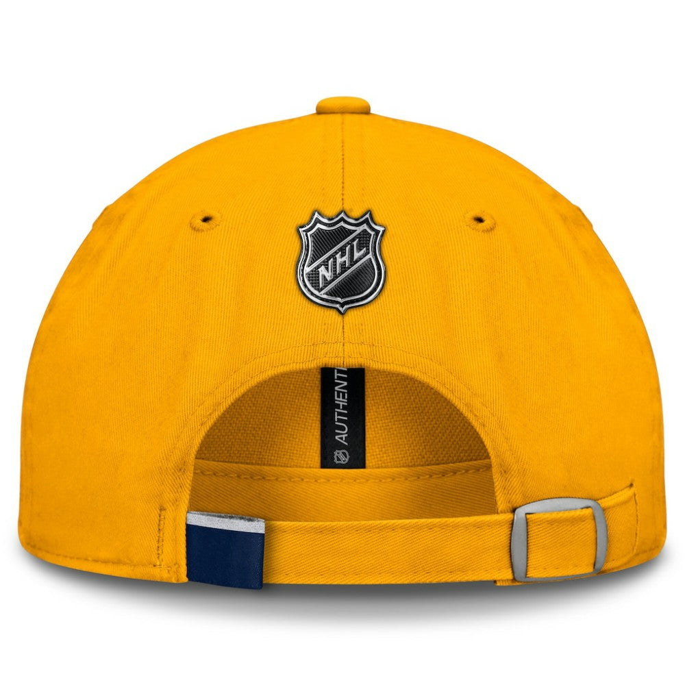 Nashville Predators Fanatics Authentic Pro Prime Adjustable Hat Gold
