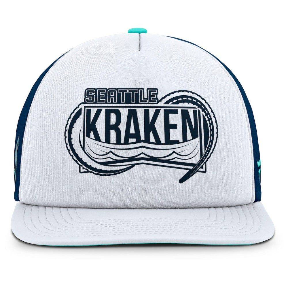 Seattle Kraken Fanatics Authentic Pro Hometown Rink Foam Trucker Snapback Hat White/Deep Sea Blue