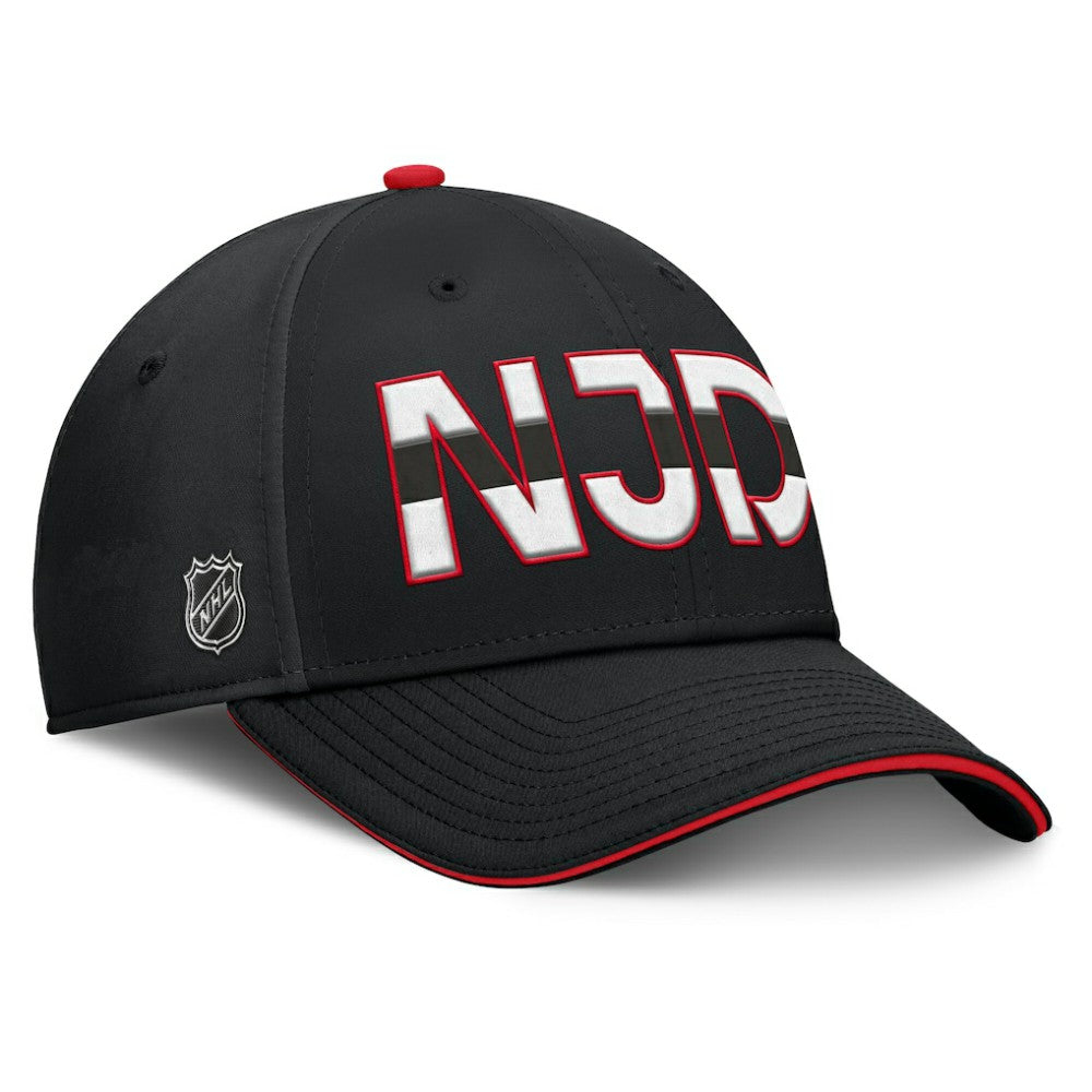 New Jersey Devils Fanatics Authentic Pro Rink Team Code Flex Hat Black/Red