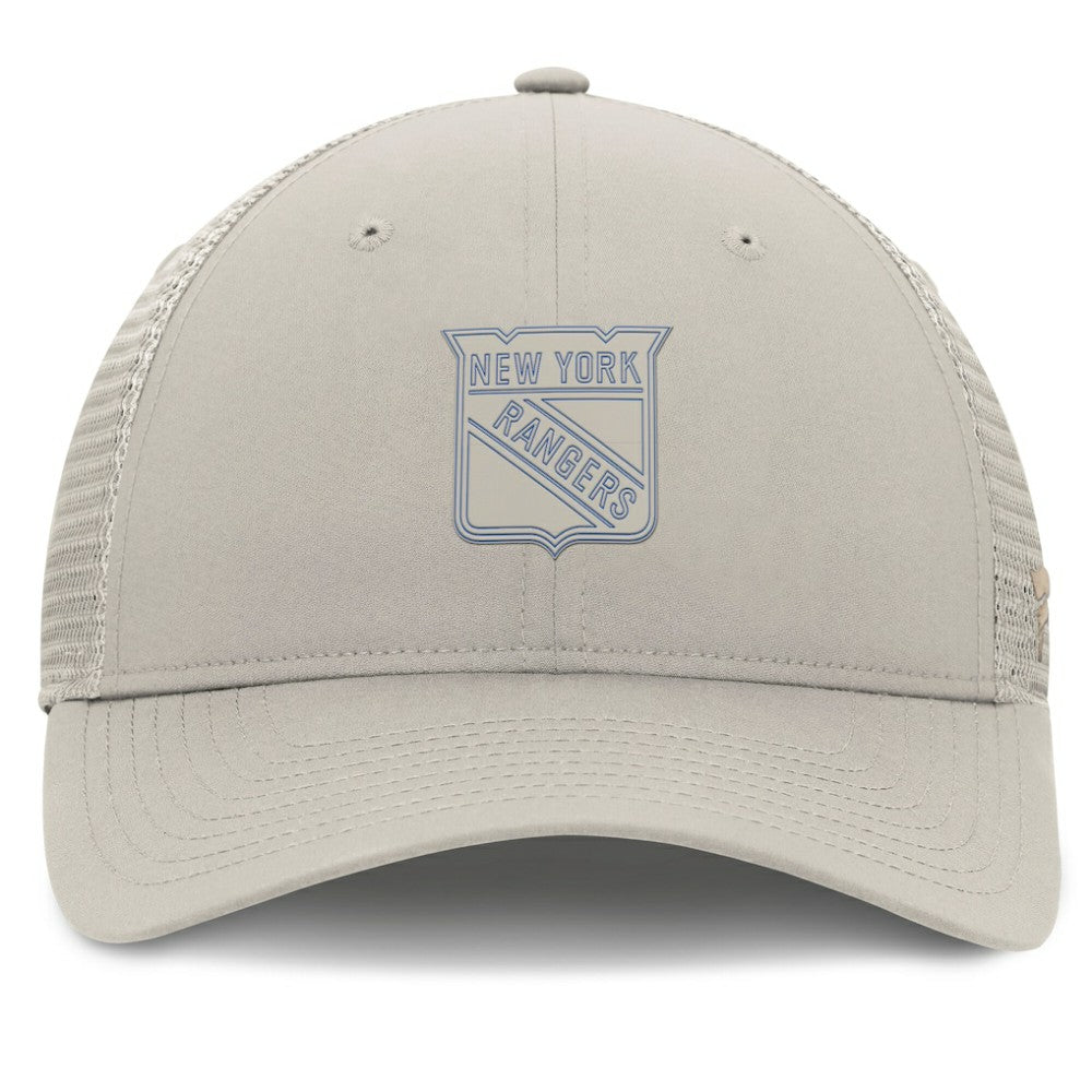 New York Rangers Fanatics Women's Authentic Pro Road Trucker Adjustable Hat Tan