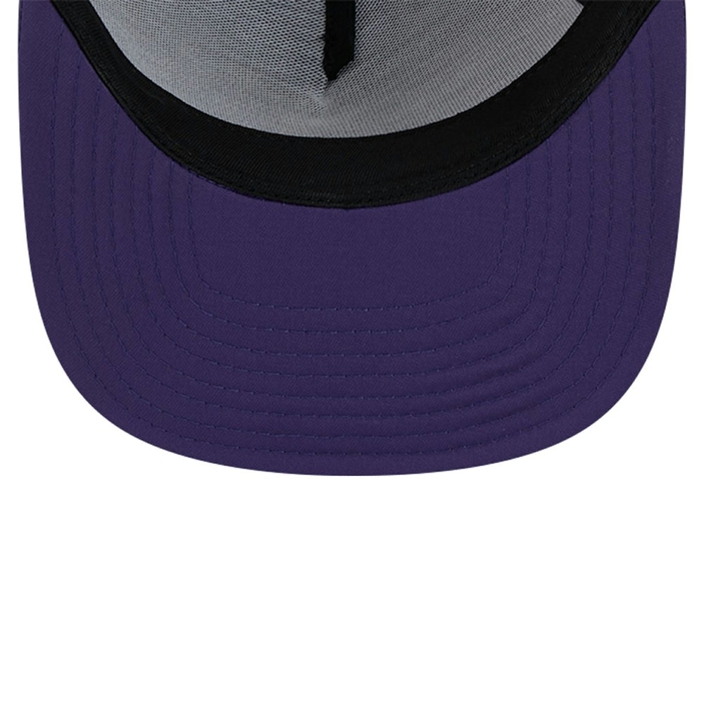 Phoenix Suns Puff Print Team Code A-Frame 9FIFTY Trucker Snapback Hat - Purple | New Era shop