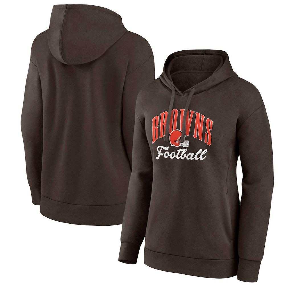 Cleveland Browns Women's Victory Script Pullover Hoodie - Brown for sale