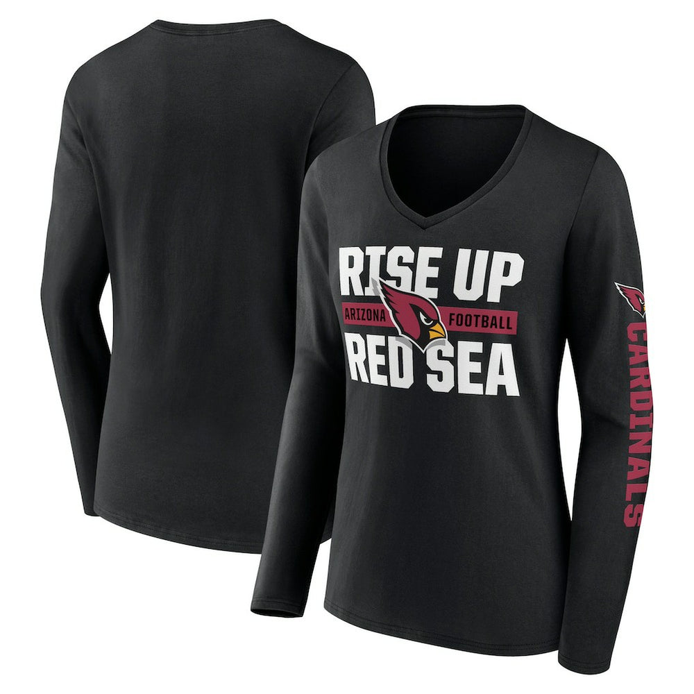 Arizona Cardinals Hometown Sweep Long Sleeve V-Neck T-Shirt - Black on sale