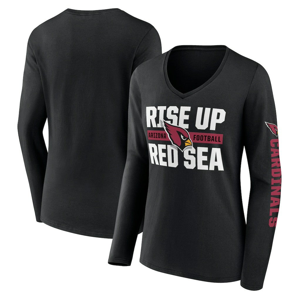 Arizona Cardinals Hometown Sweep Long Sleeve V-Neck T-Shirt - Black on sale