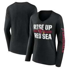Arizona Cardinals Hometown Sweep Long Sleeve V-Neck T-Shirt - Black on sale