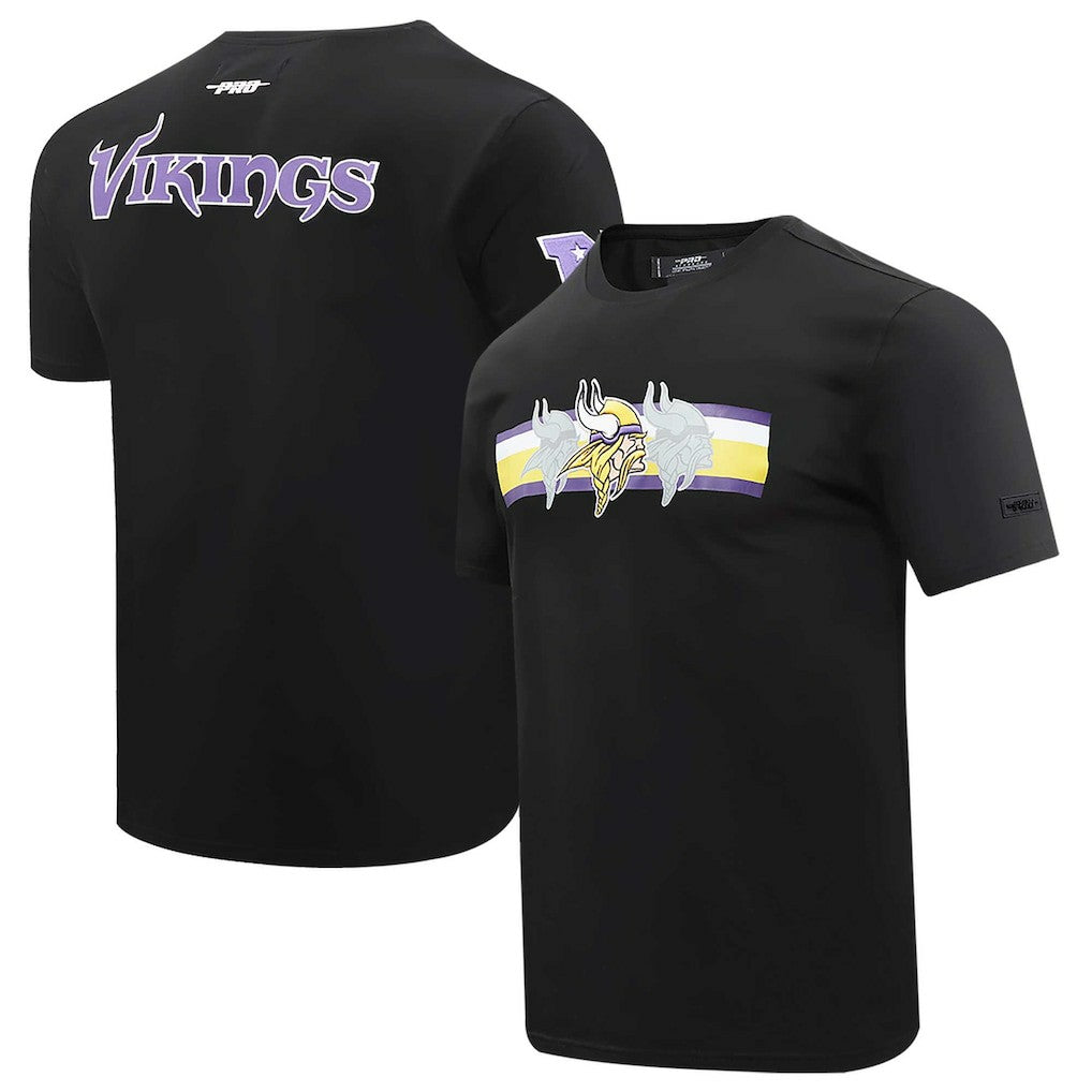 Minnesota Vikings Pro Standard Retro Striper T-Shirt - Black on sale