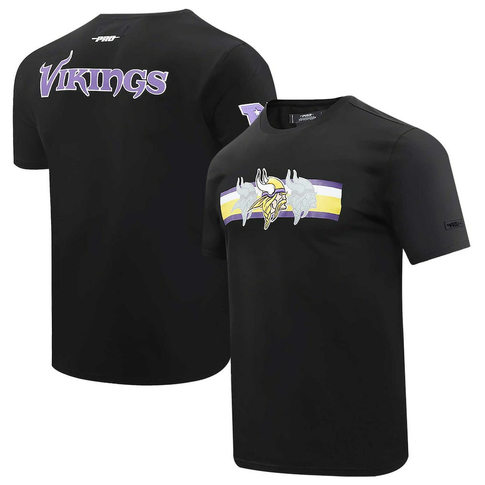 Minnesota Vikings Pro Standard Retro Striper T-Shirt - Black on sale
