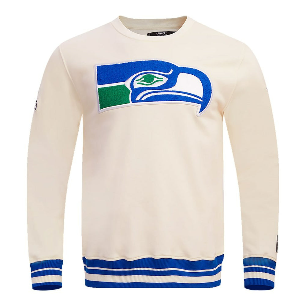 Seattle Seahawks Pro Standard Retro Classics Fleece Pullover Sweatshirt - Cream outlet