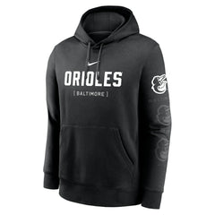 Baltimore Orioles Fashion Club Pullover Hoodie - Black | Nike