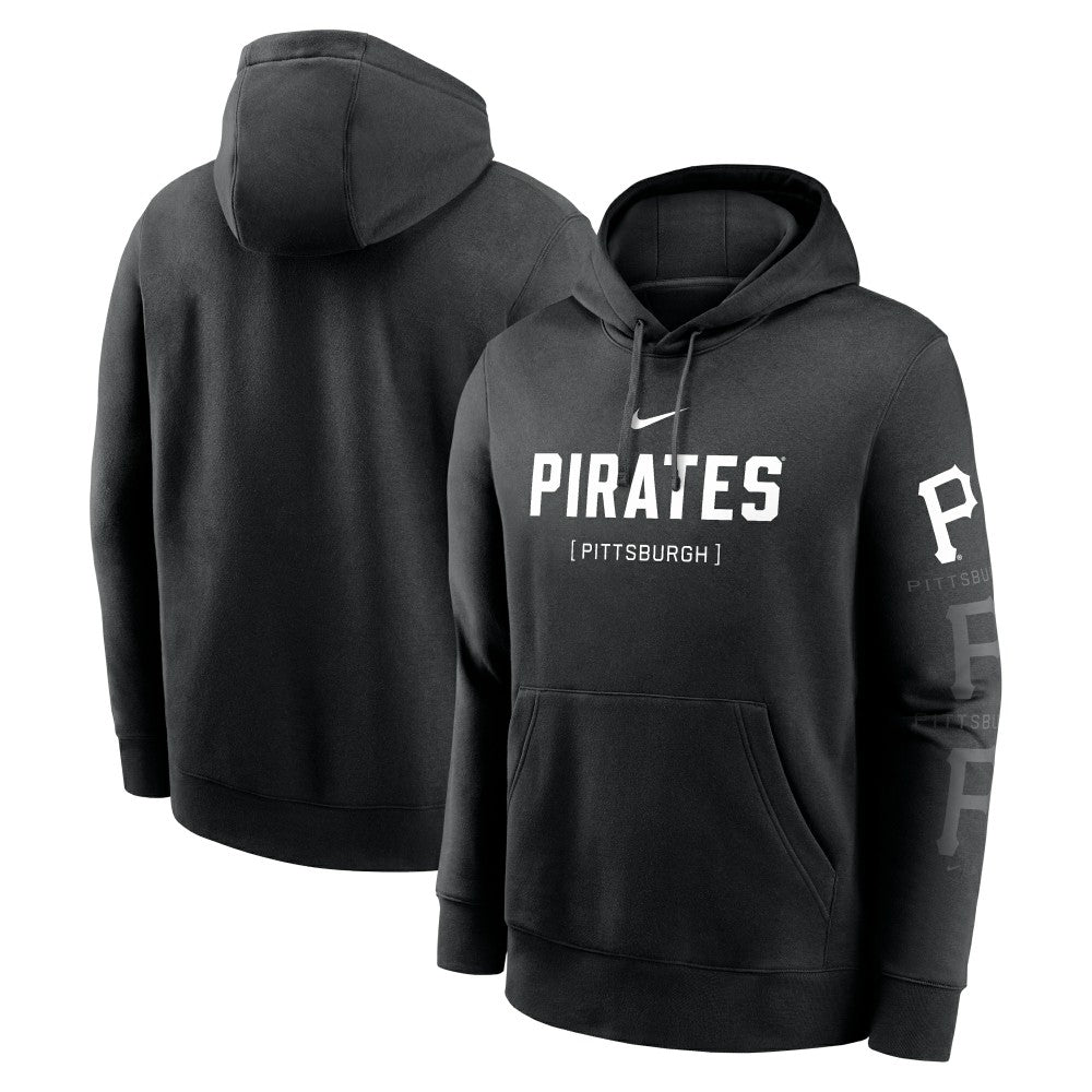 Pittsburgh Pirates Fashion Club Pullover Hoodie - Black | Nike