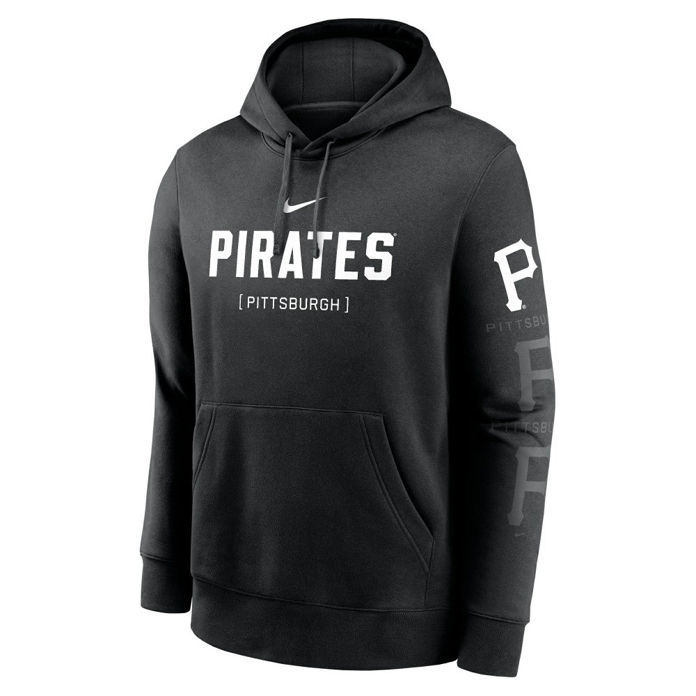 Pittsburgh Pirates Fashion Club Pullover Hoodie - Black | Nike
