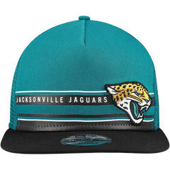 Jacksonville Jaguars New Era Half Stripe Trucker A-Frame 9FIFTY Snapback Hat - Teal/Black outlet