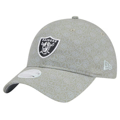Las Vegas Raiders New Era Women's Smiley 9TWENTY Adjustable Hat - Silver for sale