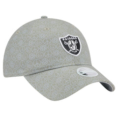 Las Vegas Raiders New Era Women's Smiley 9TWENTY Adjustable Hat - Silver for sale
