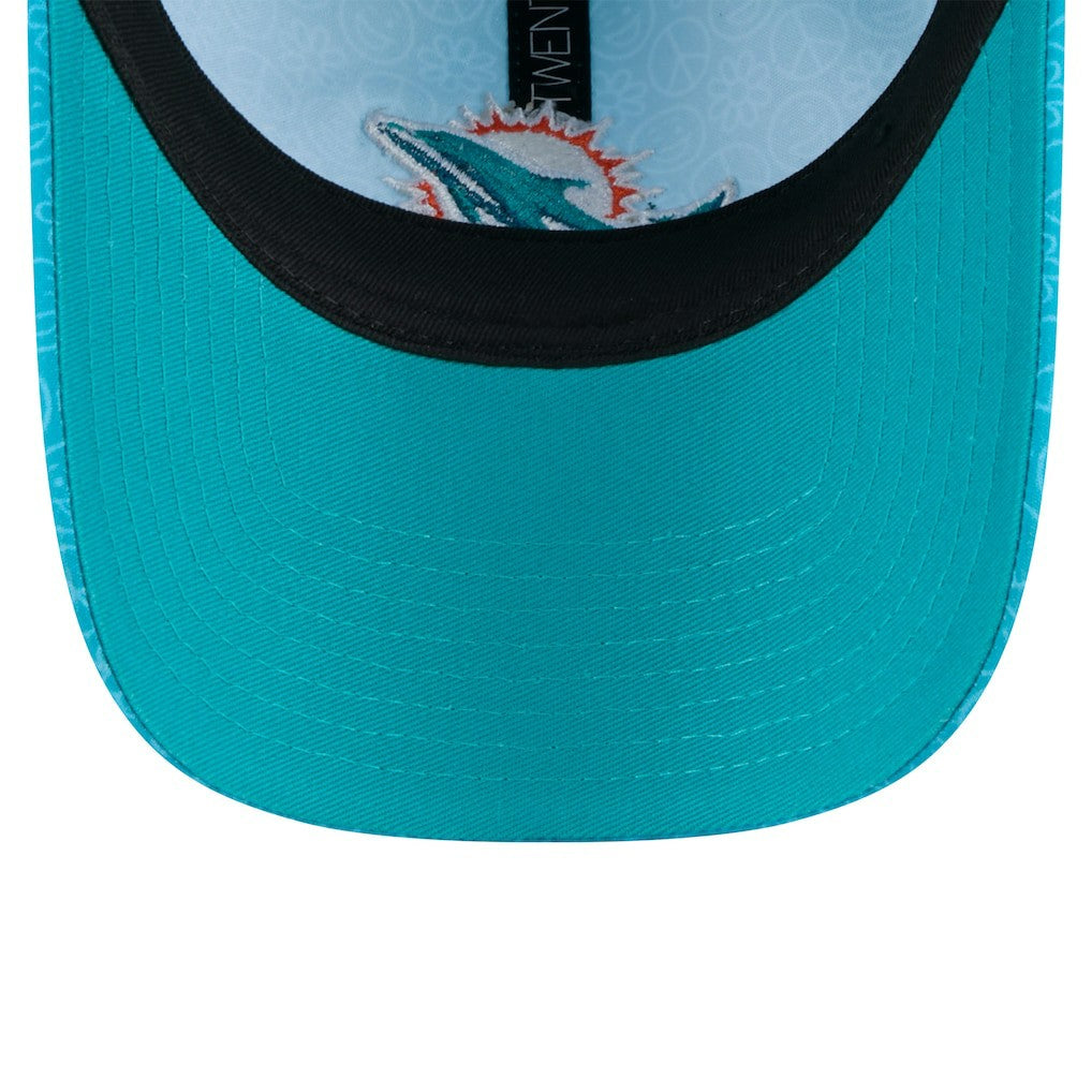Miami Dolphins New Era Women's Smiley 9TWENTY Adjustable Hat - Aqua on sale